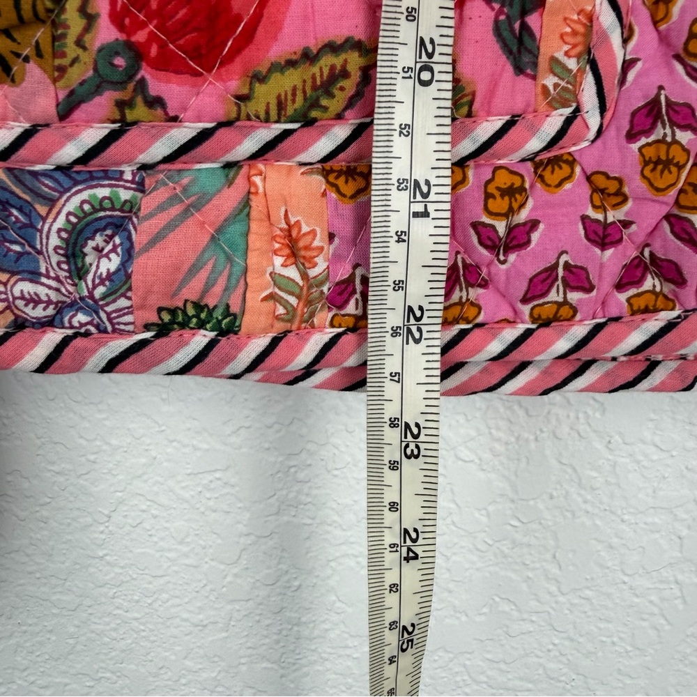 NWT Stella Impex Handmade Cotton Peach Patchwork Quilted Jacket Pink Small - Picture 8 of 10